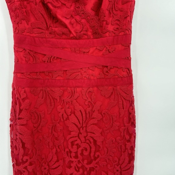 Tadashi Shoji Womens Carla Embroidered Lace Sheath Cocktail Dress Size 2 Pink - Picture 7 of 13